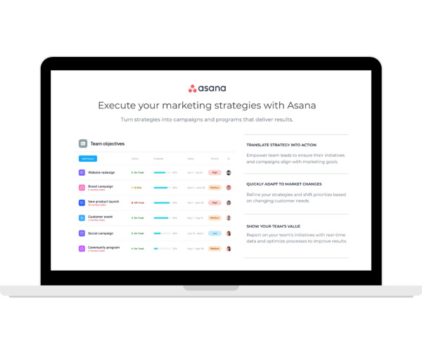 Asana - Marketing Strategies -Transparent - Laptop Landscape