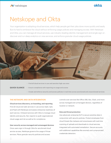 Netskope and Okta Solution Brief Thumbnail