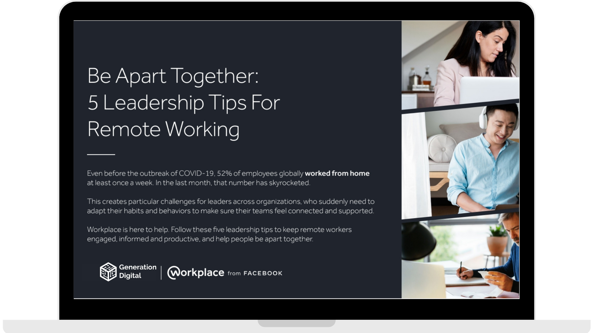 WPF - Be Apart Together_ 5 Leadership Tips for Remote Working - Laptop - Transparent