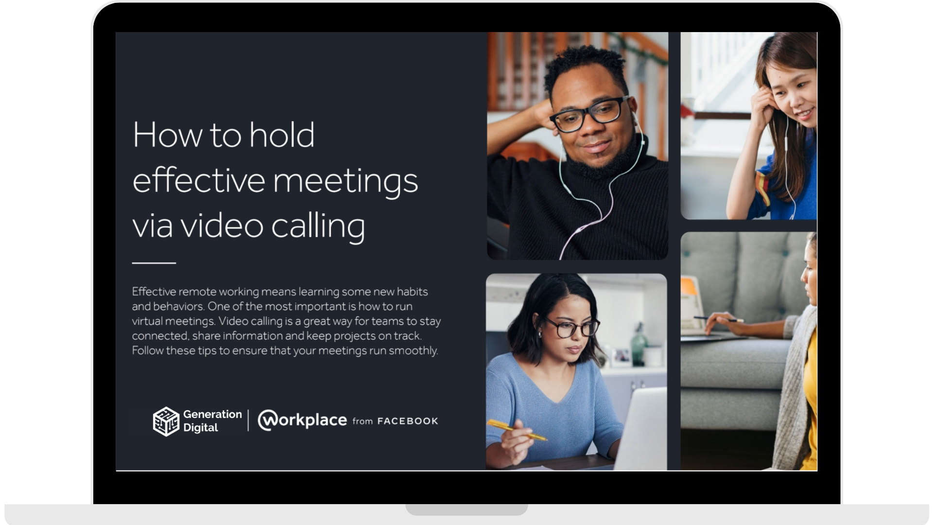 WPF - How to hold effective meetings via video calling - Laptop - Transparent