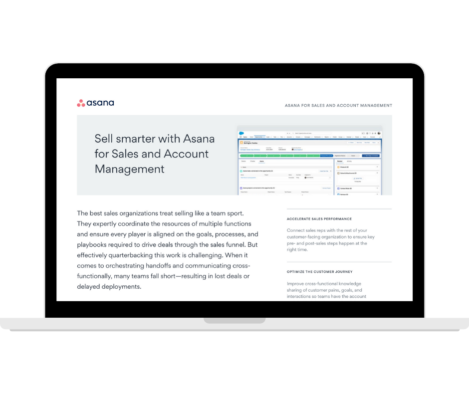 Asana - Sales and Account Management teams - Transparent - Laptop Landscape