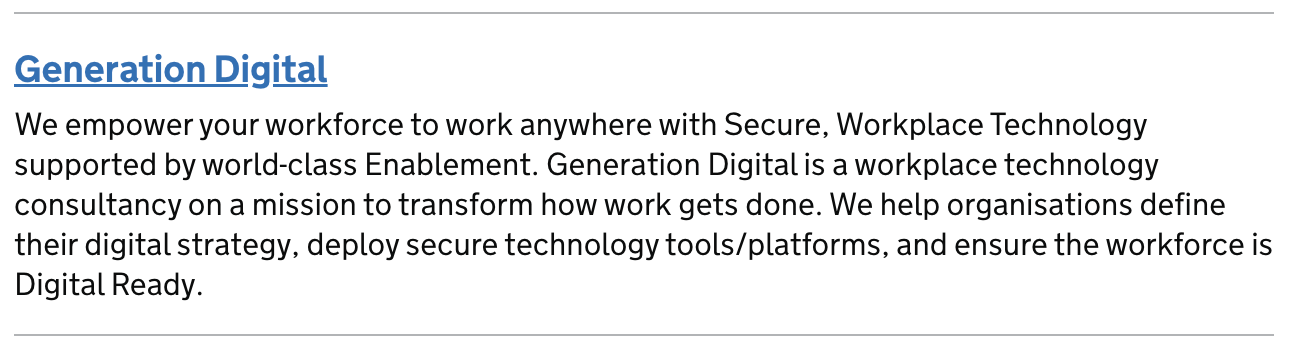 Generation Digital G-cloud page